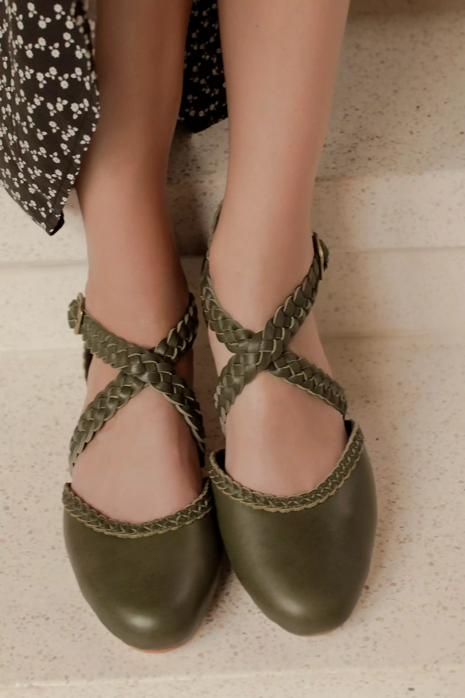 Tallulah Leather Braided Flats