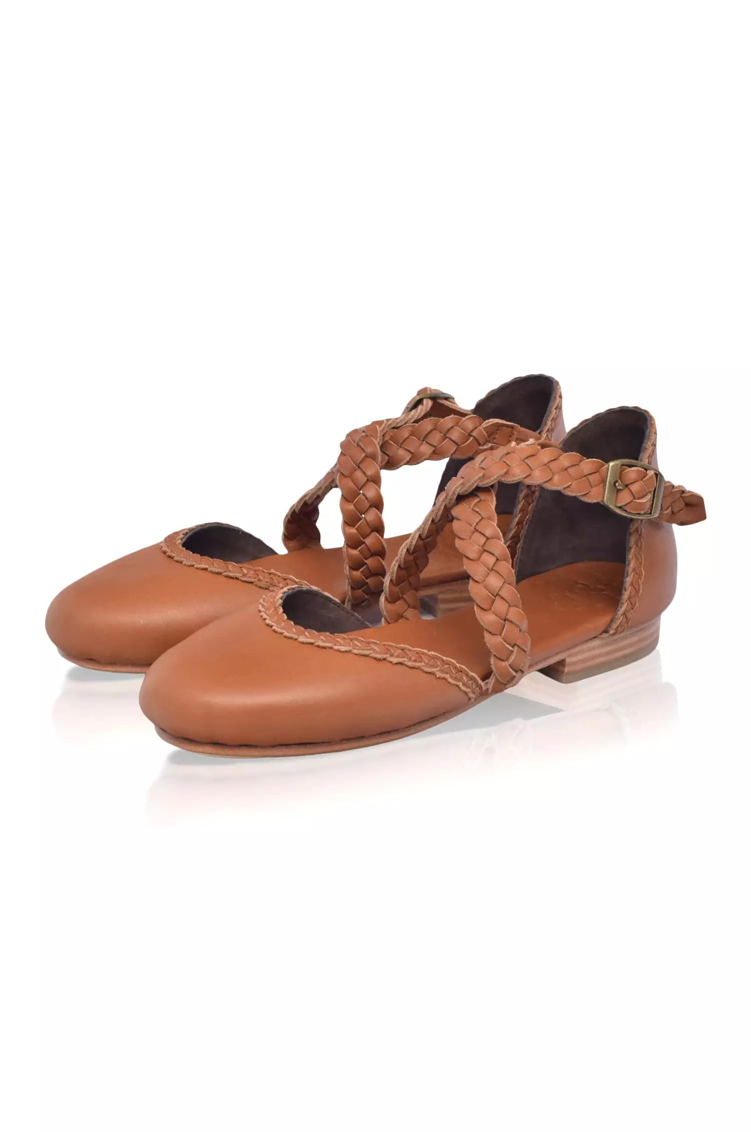 Tallulah Leather Braided Flats