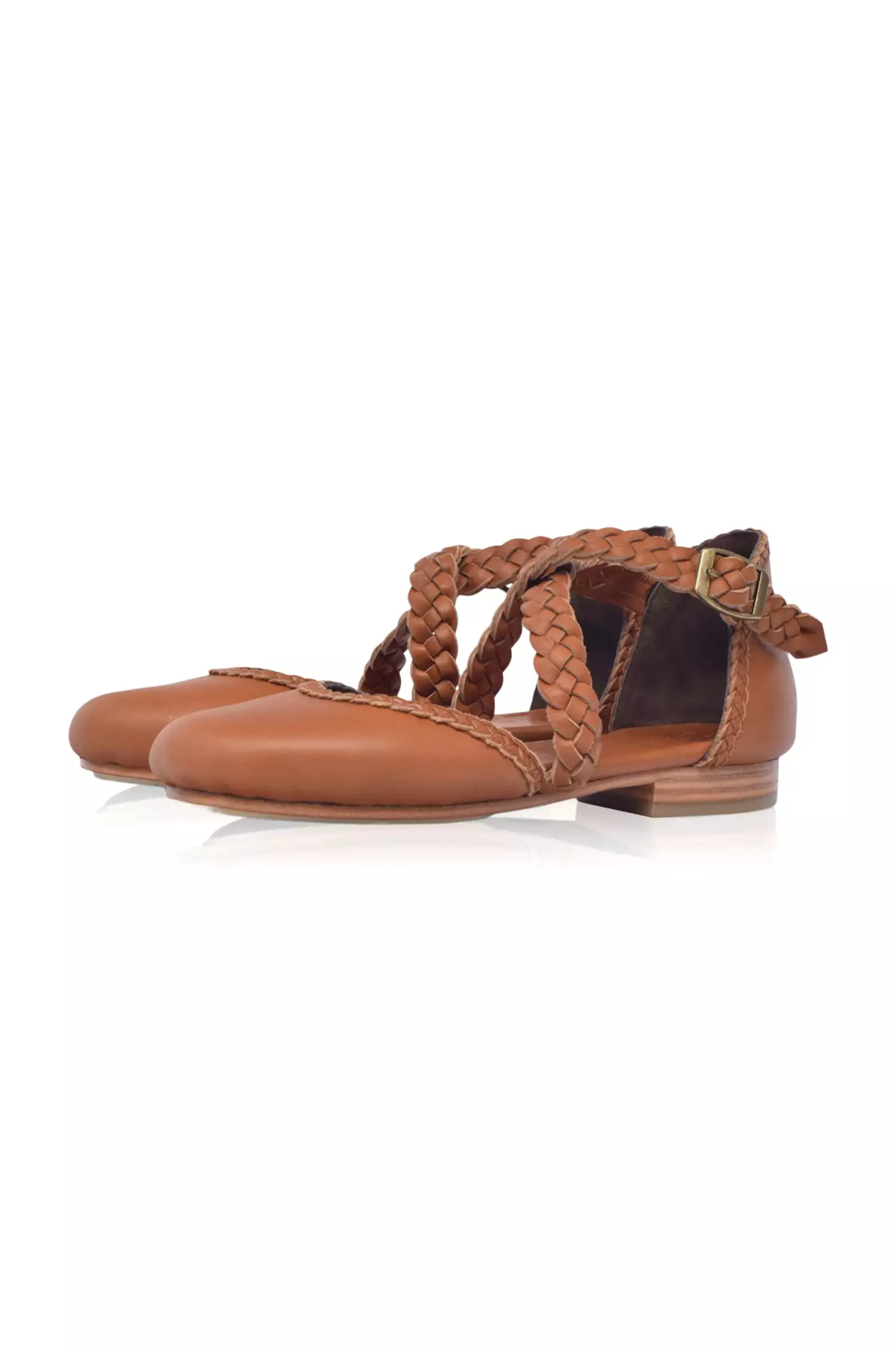 Tallulah Leather Braided Flats