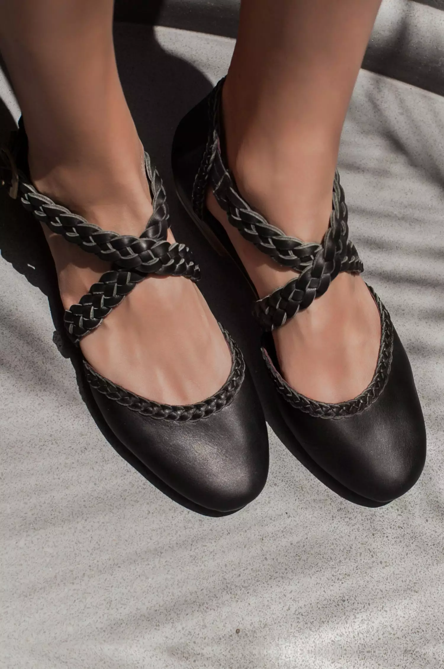 Tallulah Leather Braided Flats