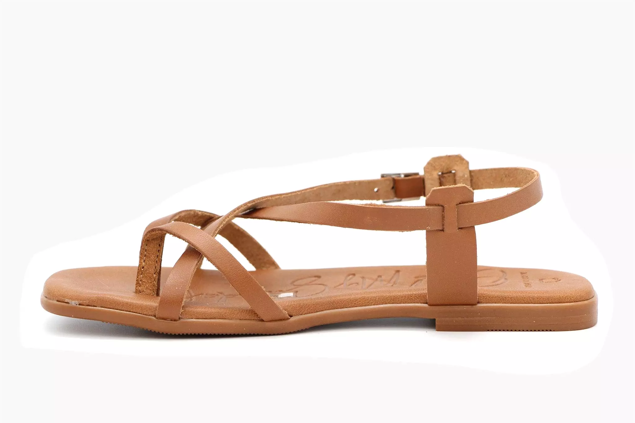 Tan leather gladiator sandals - Shop now.