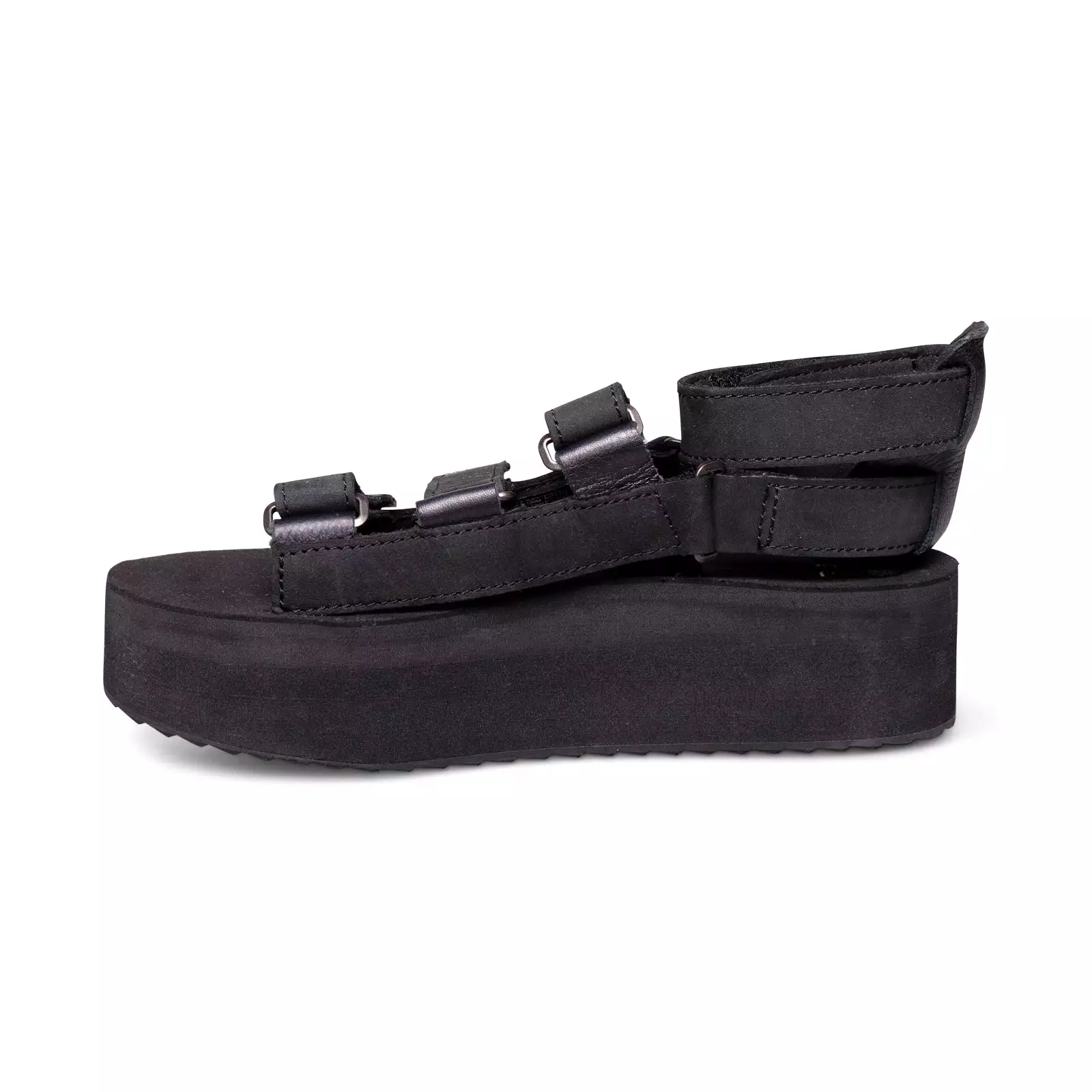 Teva Black Leather Women's Flatform Mevia Sandals