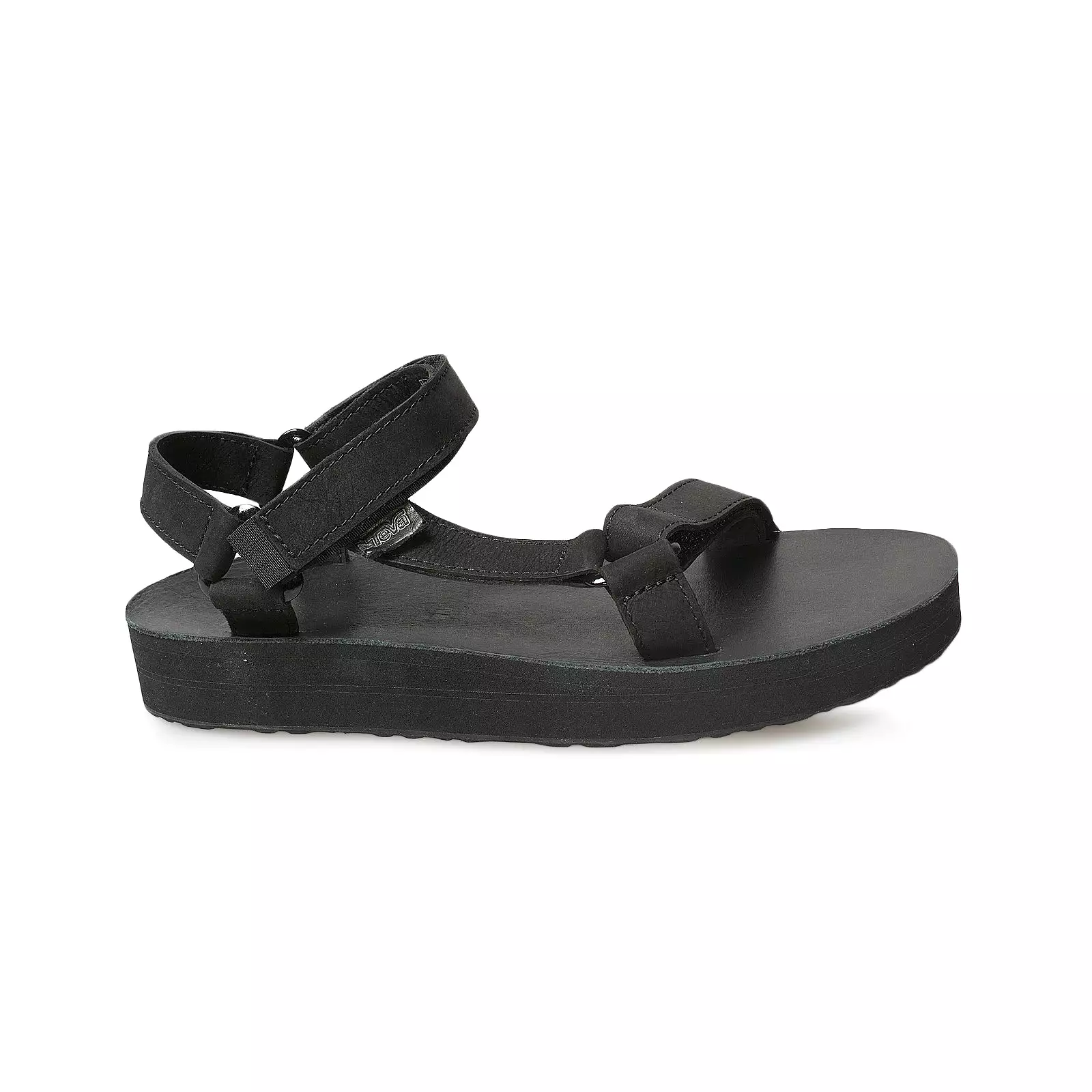 Teva Women's Black Leather Midform Universal Sandals