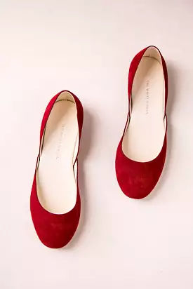 Thea Flats - Ruby Red Nubuck