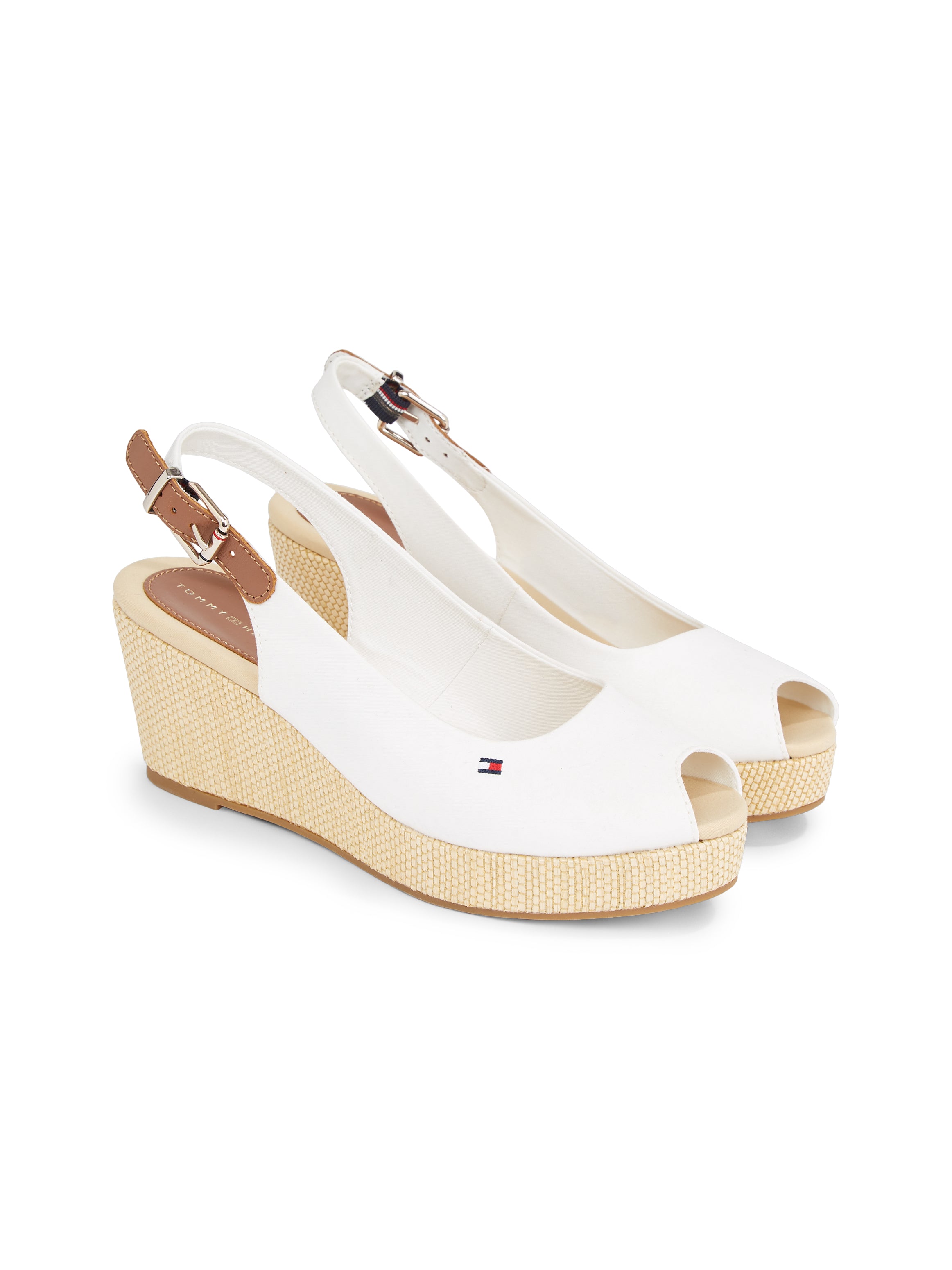 Tommy Hilfiger Ecru Slingback Wedge Sandals