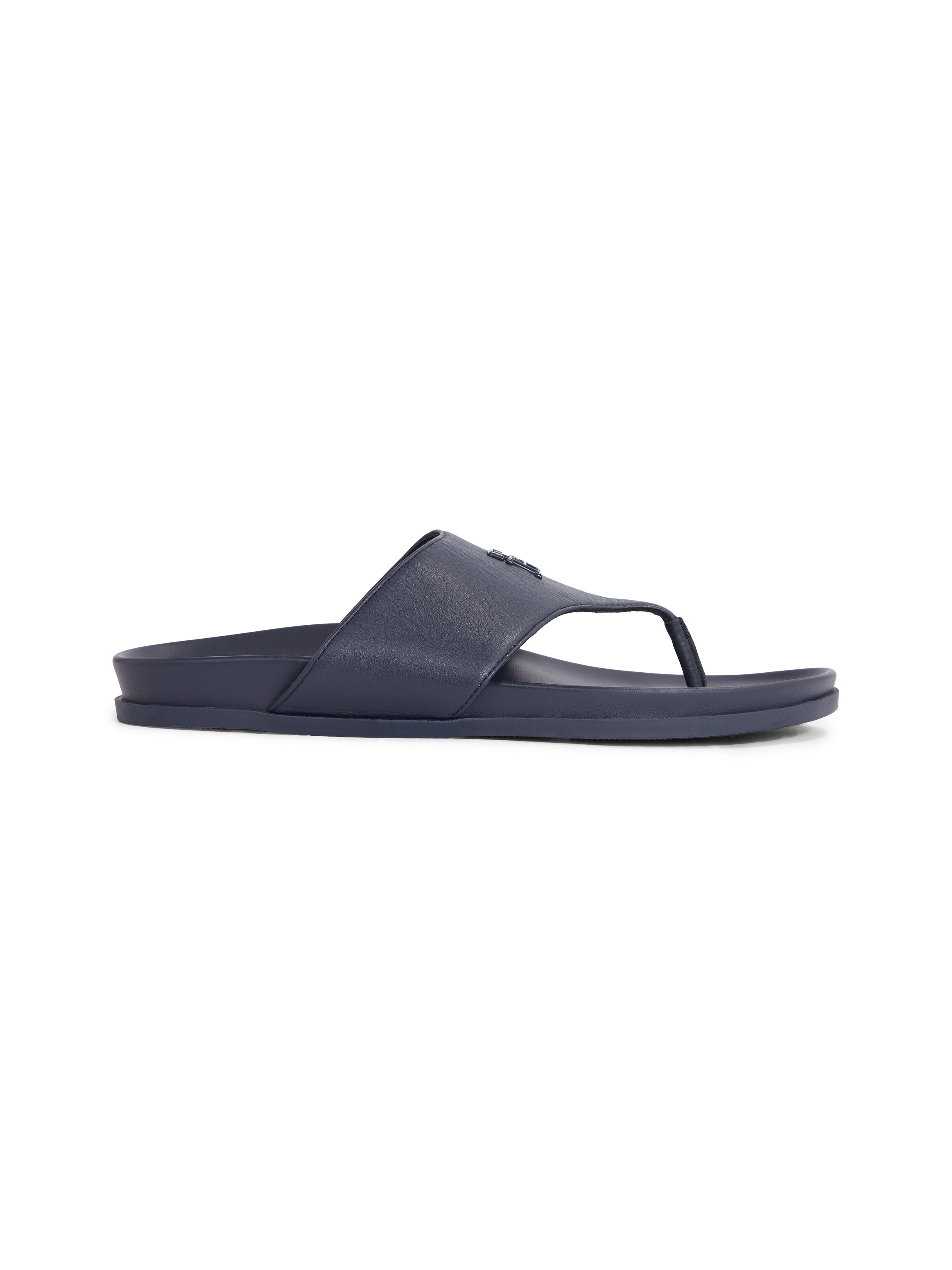 Tommy Hilfiger Navy Leather Comfort Sandals.