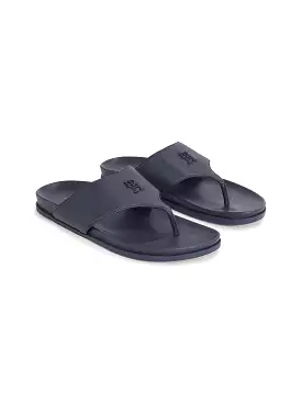 Tommy Hilfiger Navy Leather Comfort Sandals.