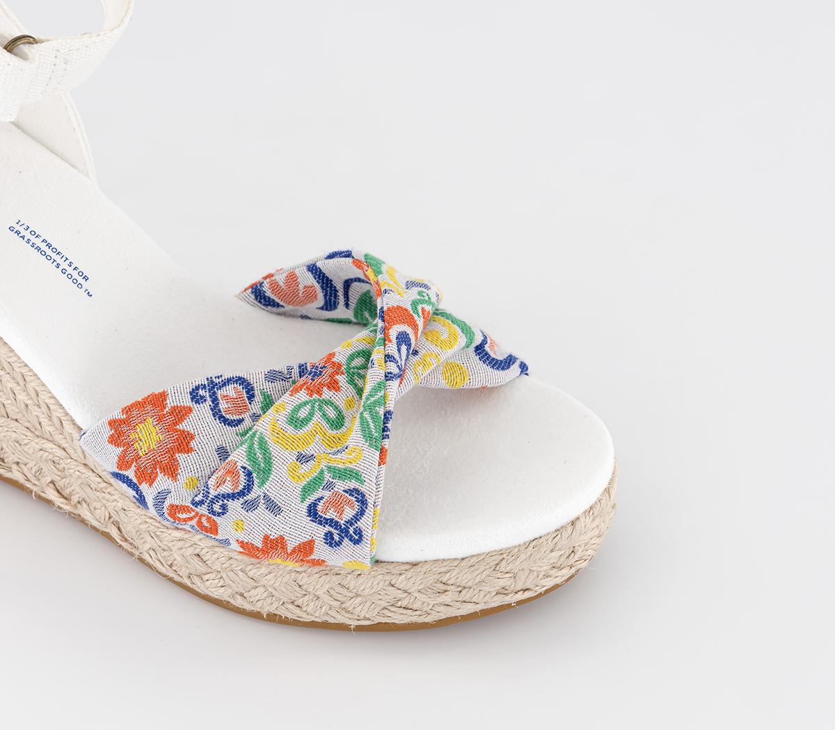 Toms Marisela Wedge Sandals Mediterranean Jacquard