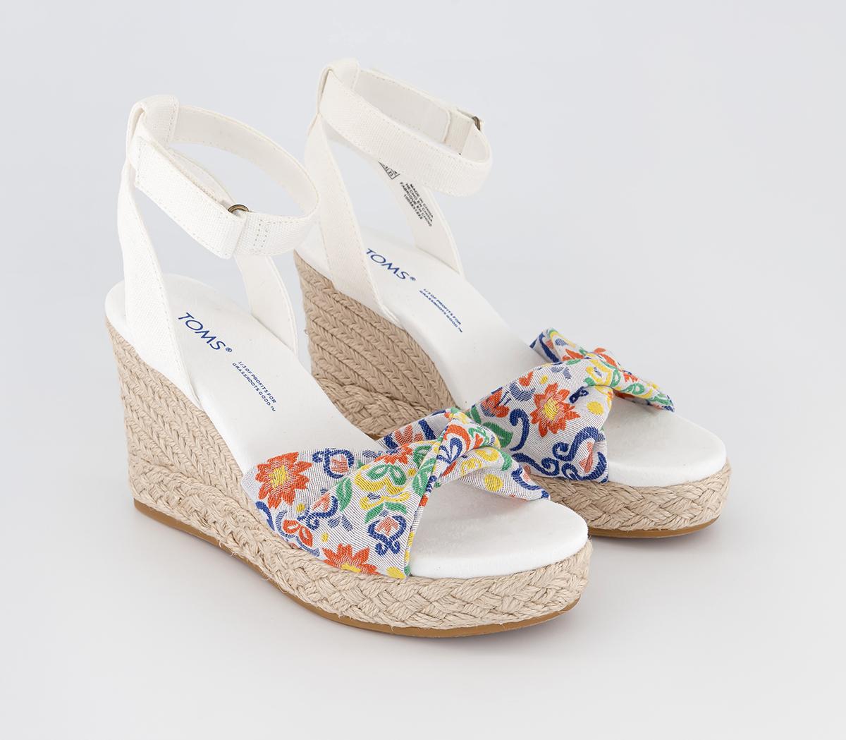 Toms Marisela Wedge Sandals Mediterranean Jacquard