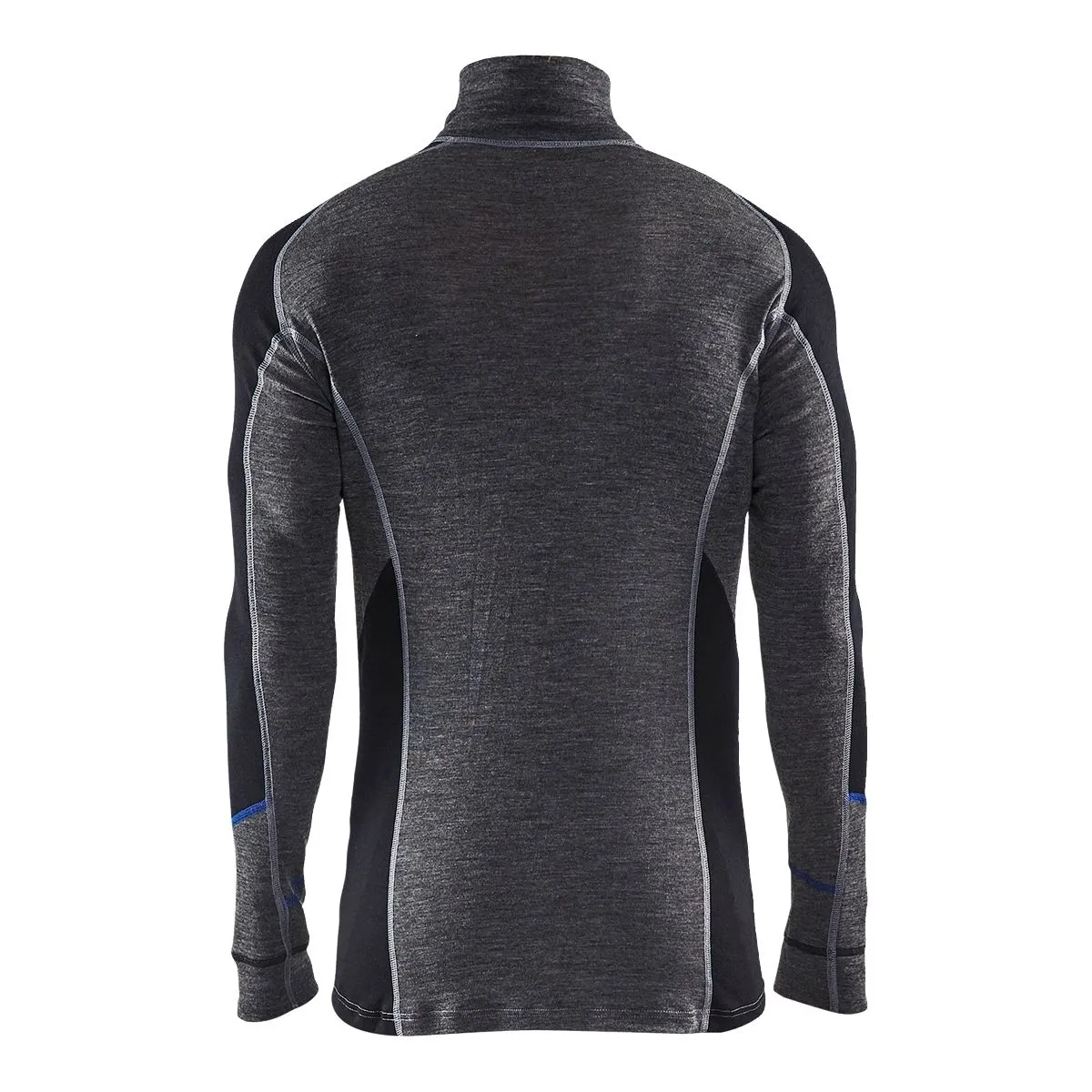 Warm Merino Zip-Neck Top Black - Blåkläder Underwear