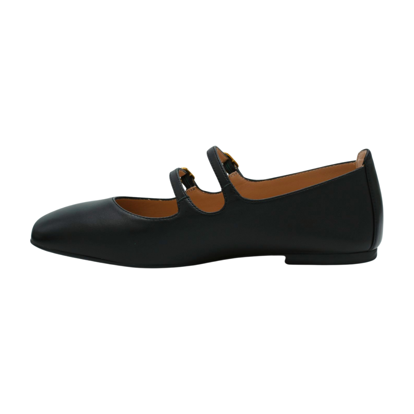 UNISA Black Leather Mary Jane Ballet Flat Shoe