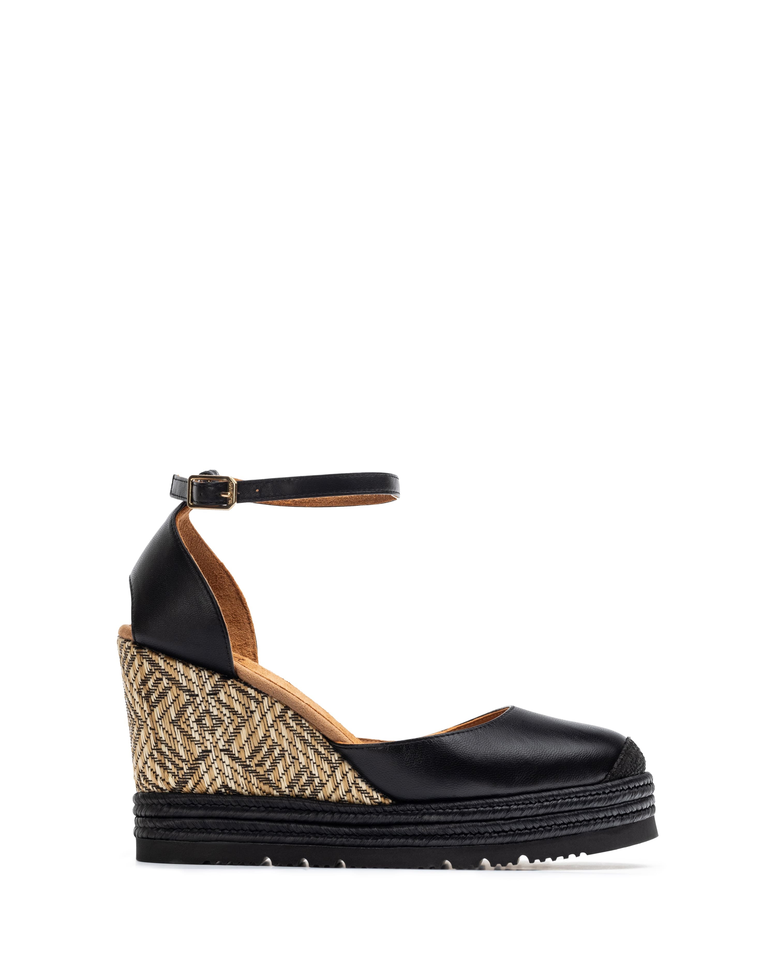 UNISA Espadrille - Black Leather CAMEO