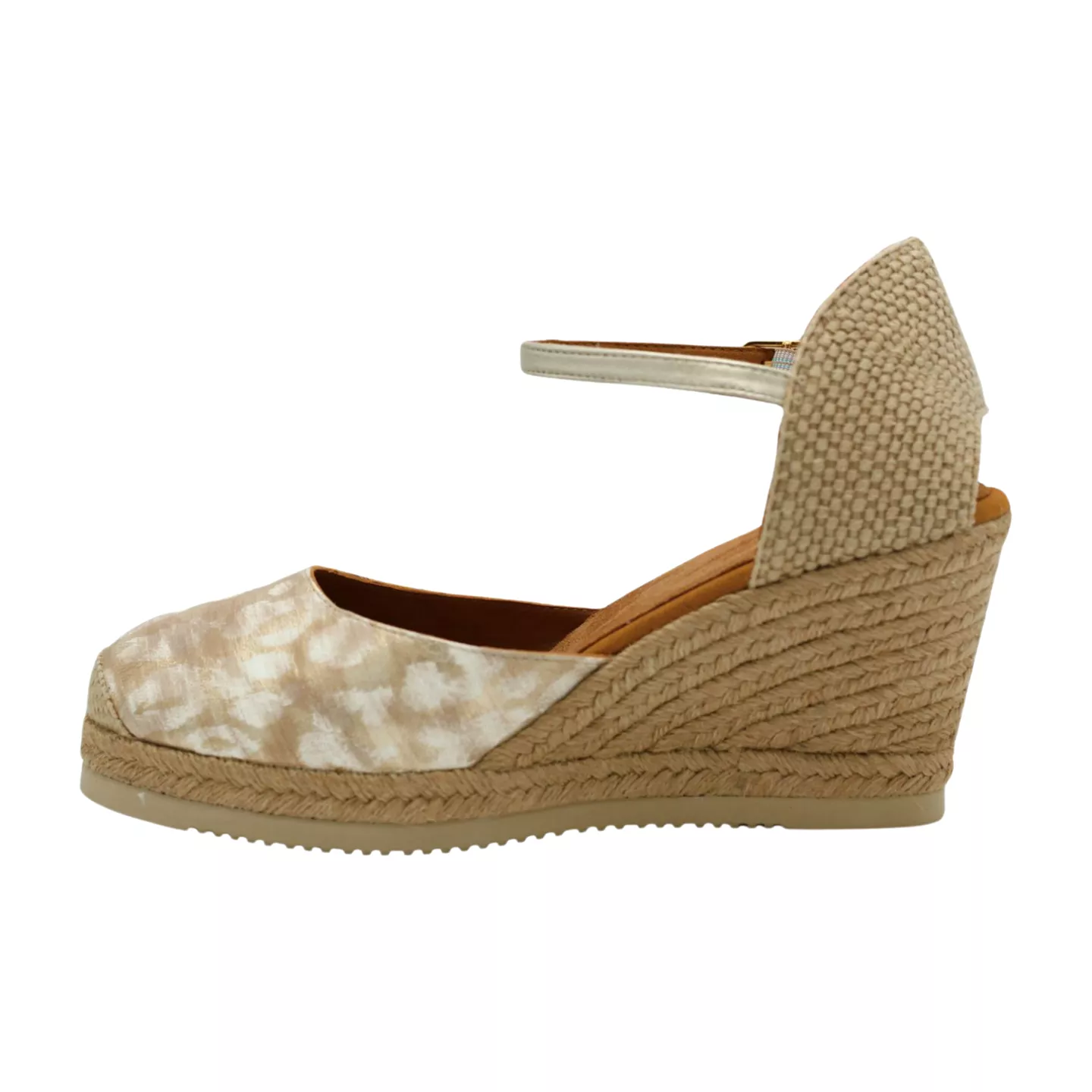 UNISA Gold Leather Castilla Espadrille