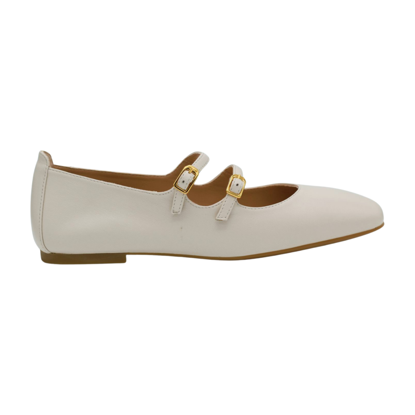 UNISA Ivory Leather Mary Jane Ballet Flat