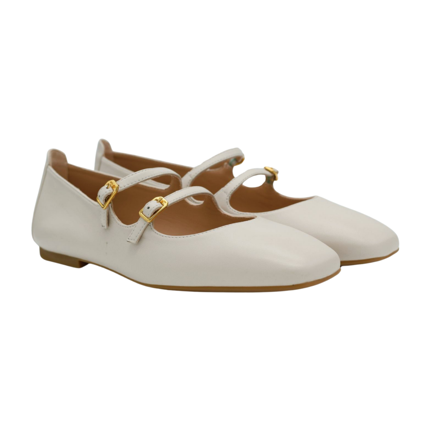 UNISA Ivory Leather Mary Jane Ballet Flat