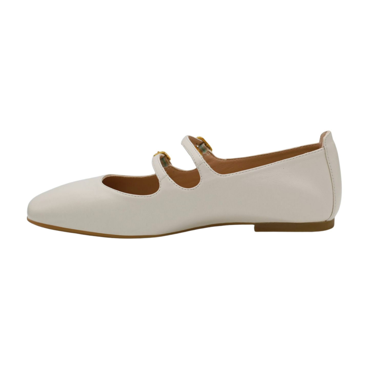 UNISA Ivory Leather Mary Jane Ballet Flat