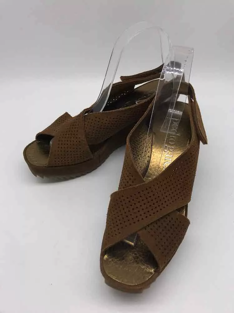 Used Pedro Garcia Brown Size 38.5 Slingback Sandals