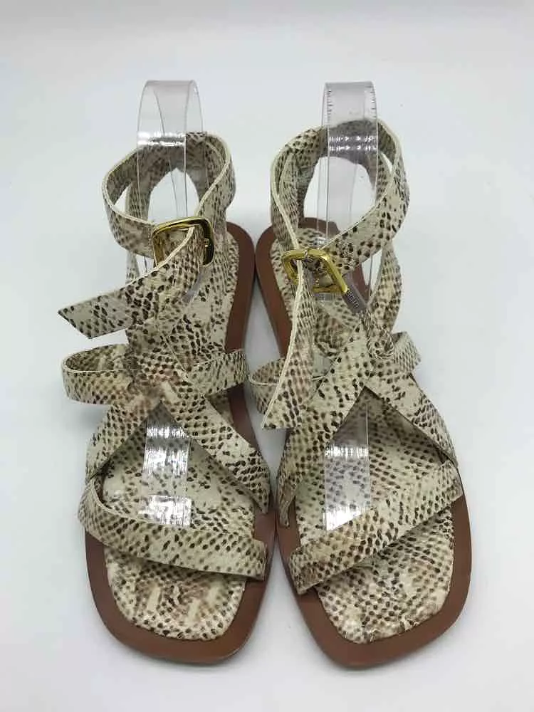 Used Uterque Tan Sandals Size 38 Slingback - Buy Now!