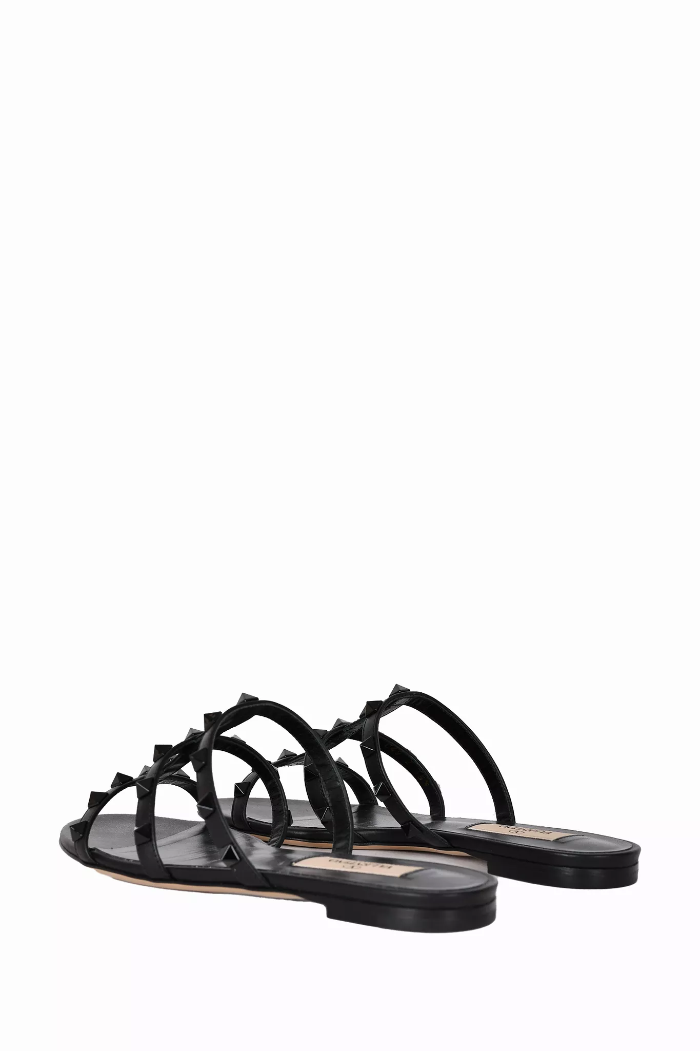 Valentino Black Rockstud Sandals, Size 35.5