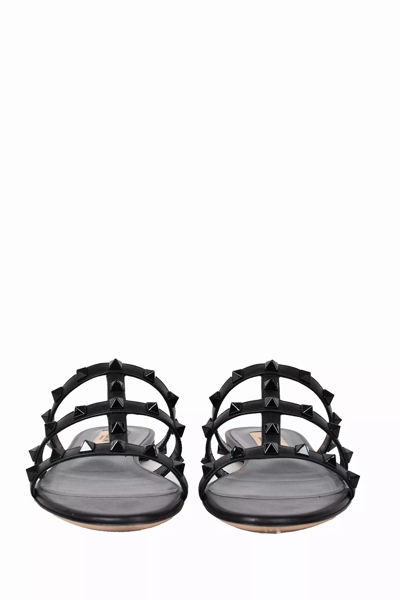 Valentino Black Rockstud Sandals, Size 35.5