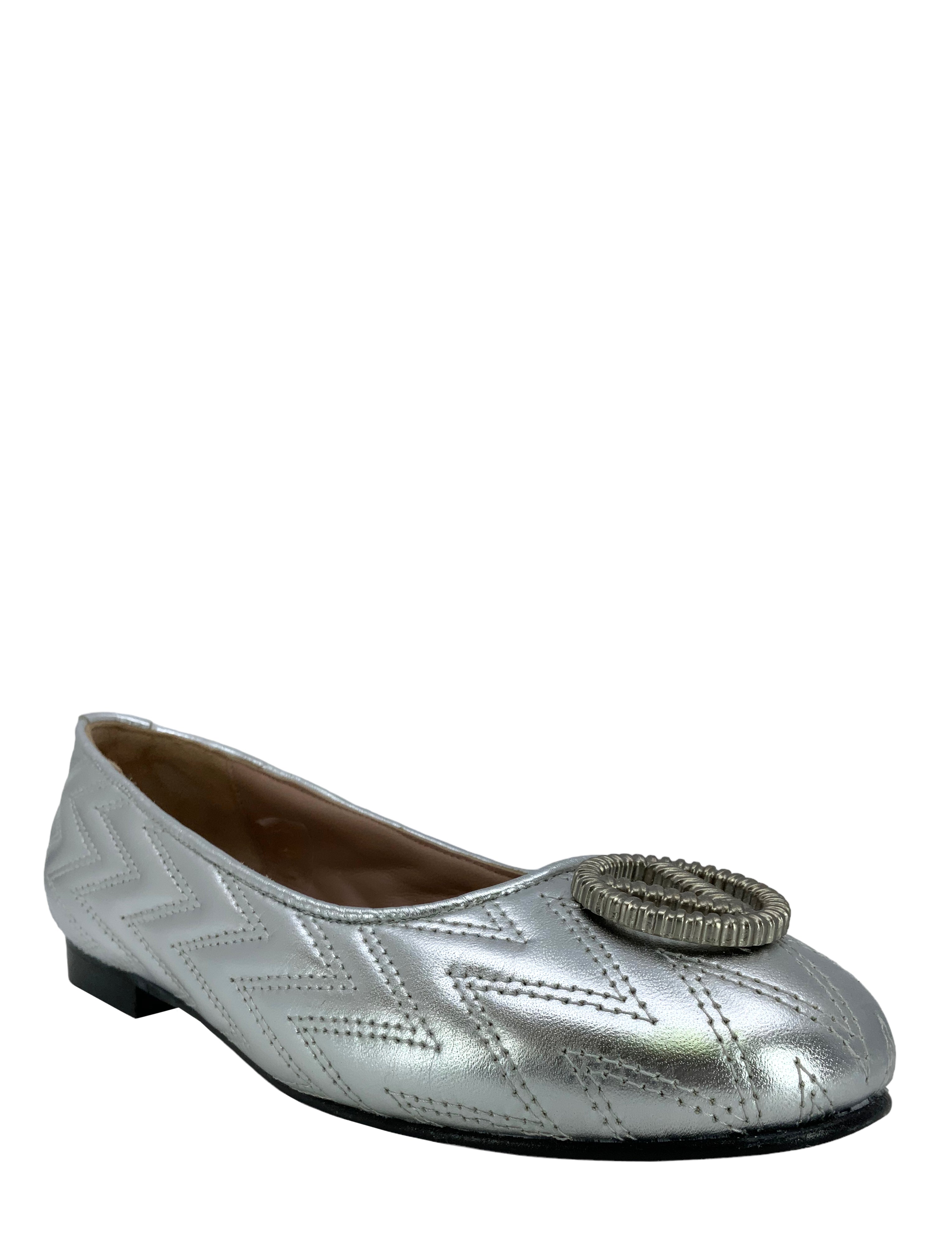 VALENTINO Dafne Quilted Leather Ballet Flats Size 7 - Shop Now!