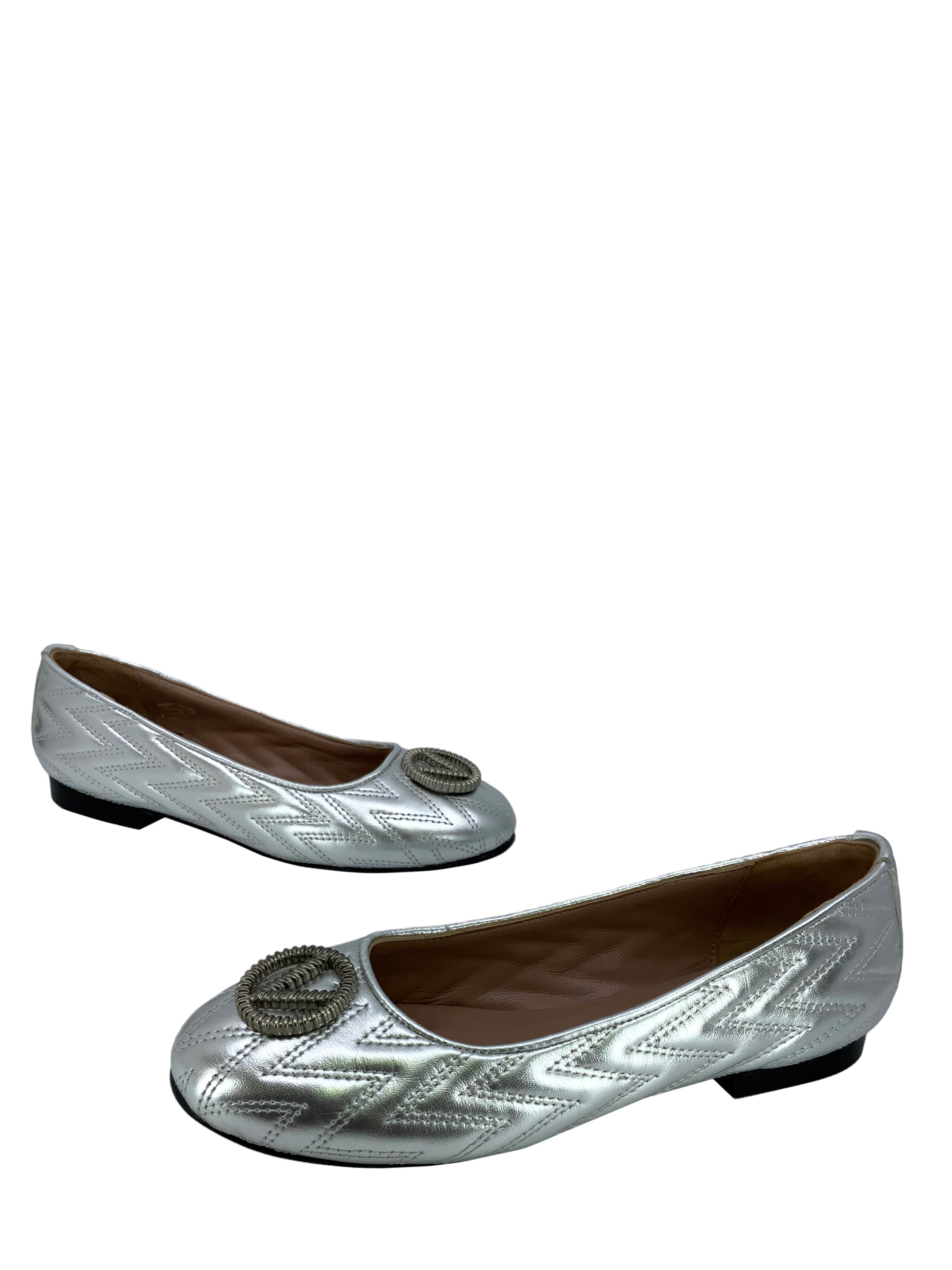 VALENTINO Dafne Quilted Leather Ballet Flats Size 7 - Shop Now!