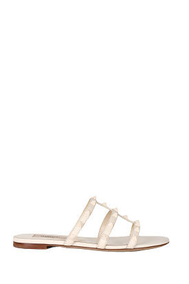 Valentino Ivory Leather Rockstud Sandals Size 35.5