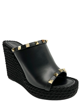 Valentino Rockstud wedge sandals size 7