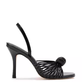 Valerie Black Leather Slingback Sandal