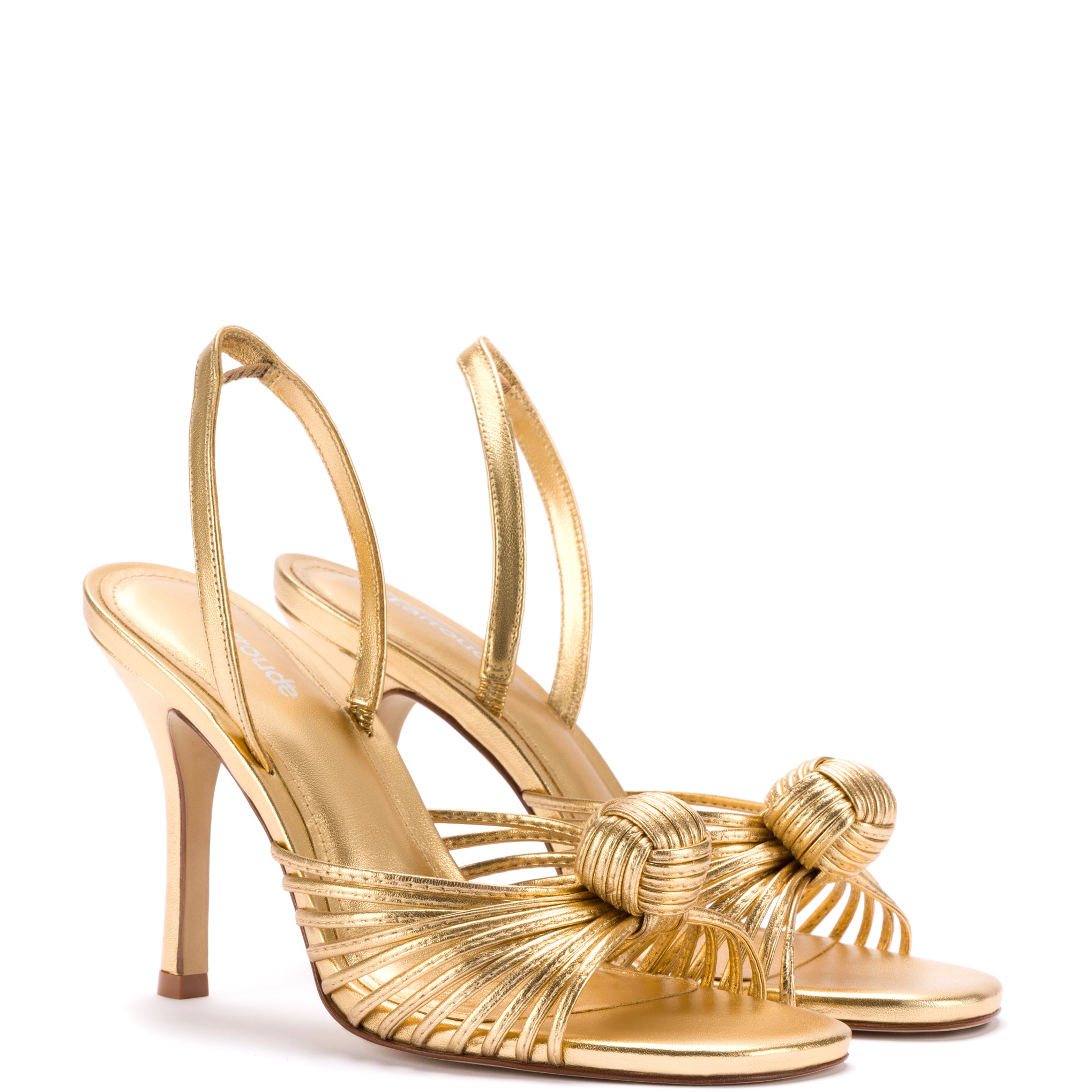 Valerie Gold Metallic Leather Slingback Sandal.