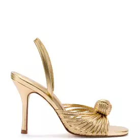 Valerie Gold Metallic Leather Slingback Sandal.