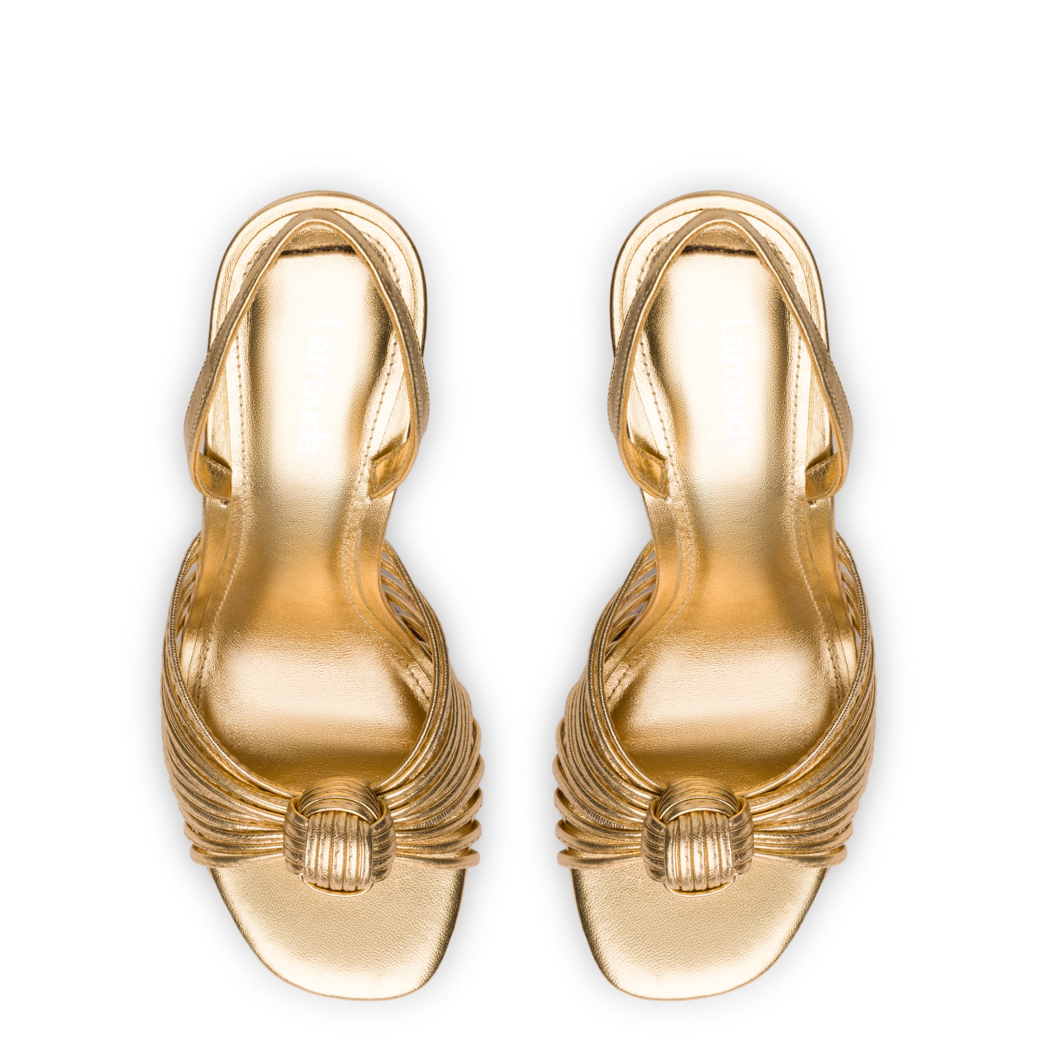 Valerie Gold Metallic Leather Slingback Sandal.