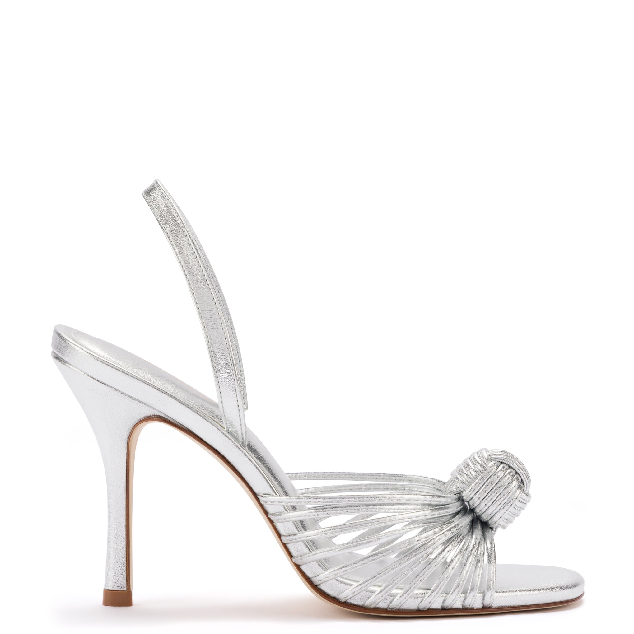 Valerie Silver Metallic Leather Slingback Sandal