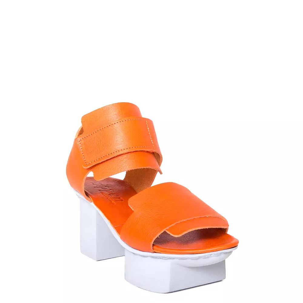 Visor Women's Leather Platform Sandal - High heel summer footwear for women, made of genuine leather.