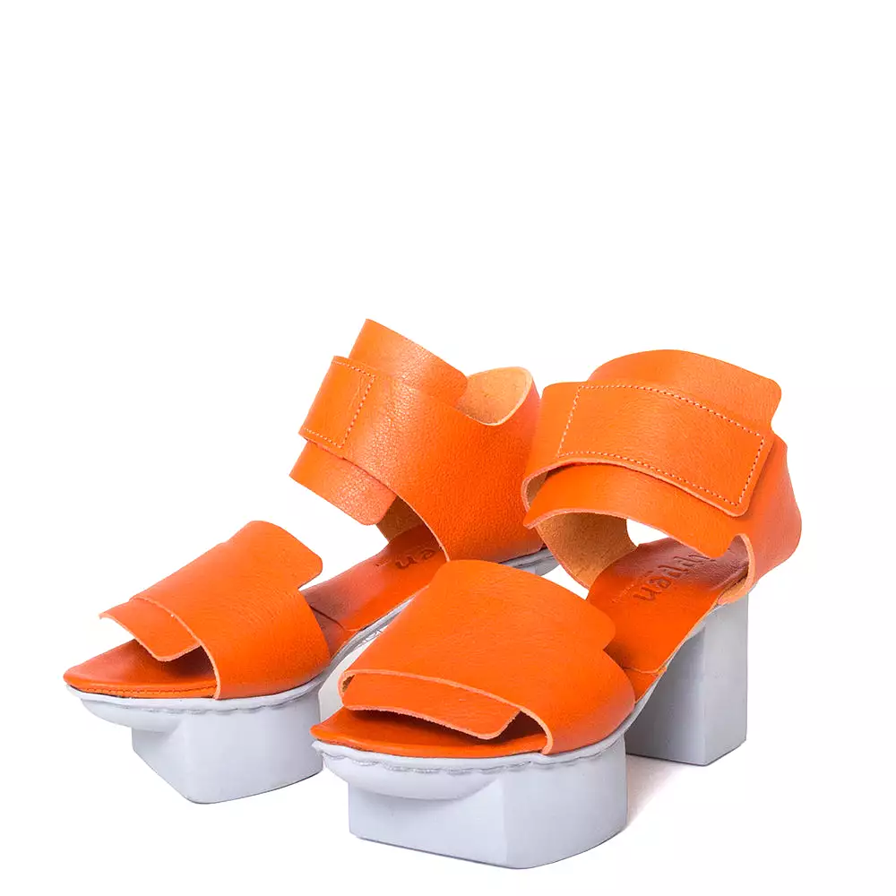 Visor Women's Leather Platform Sandal - High heel summer footwear for women, made of genuine leather.