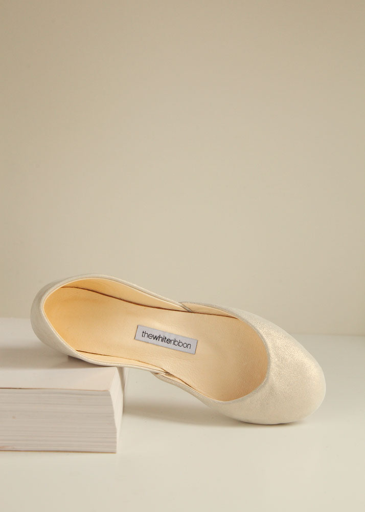 White Gold Thea Ballet Flats