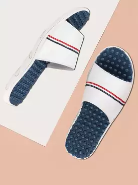 White Men's Slip-On Casual Flip-Flops