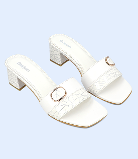 White Slipper Heel for Women - BW9341