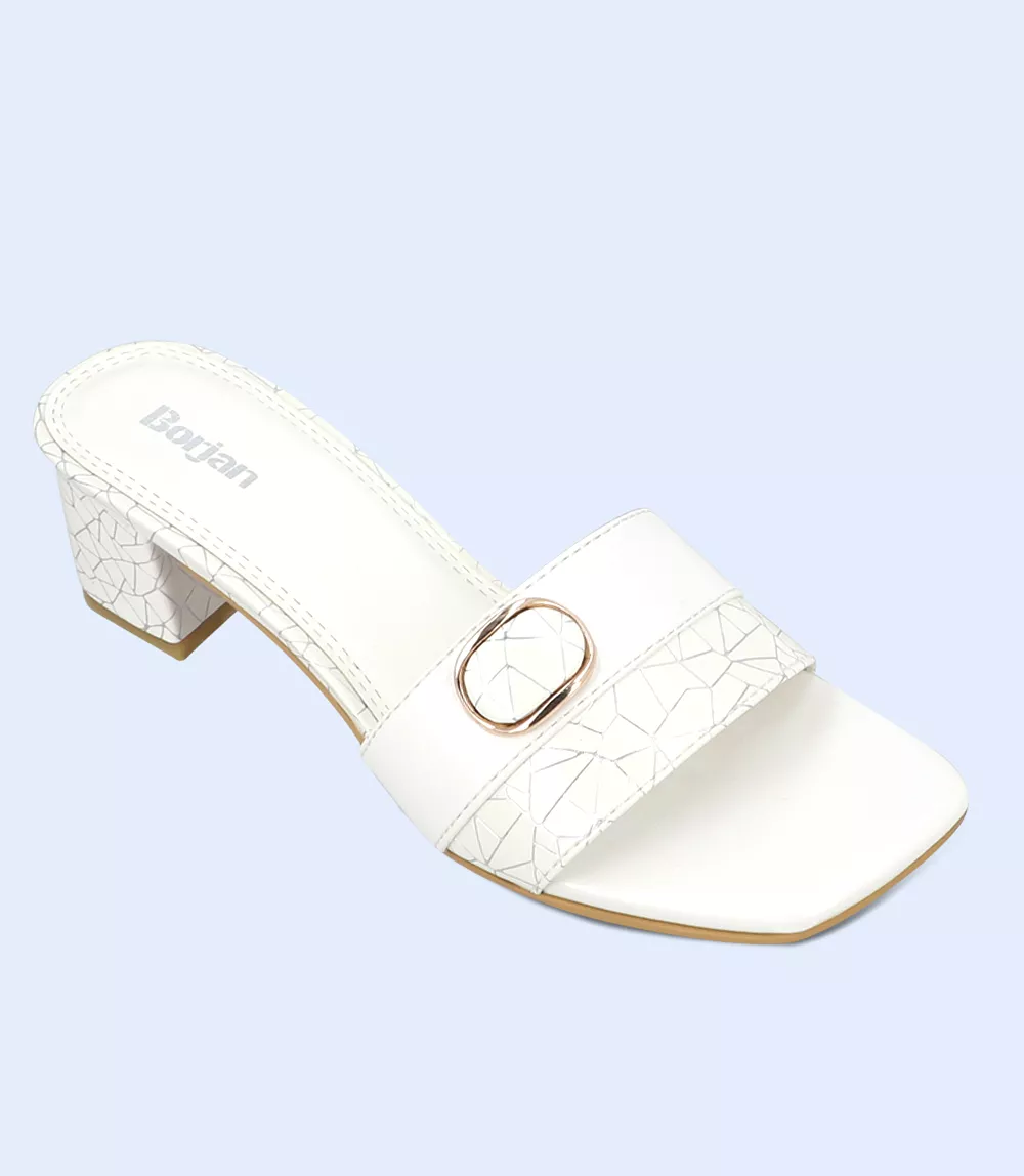 White Slipper Heel for Women - BW9341