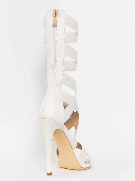 White Stappy Stiletto Sandals - Best White Stiletto Sandals Online