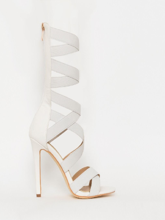 White Stappy Stiletto Sandals - Best White Stiletto Sandals Online