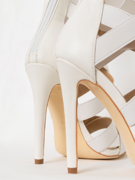 White Stappy Stiletto Sandals - Best White Stiletto Sandals Online