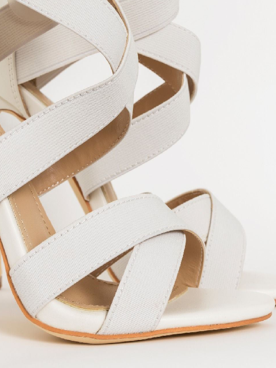 White Stappy Stiletto Sandals - Best White Stiletto Sandals Online