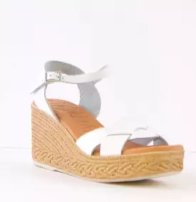 White wedge sandals