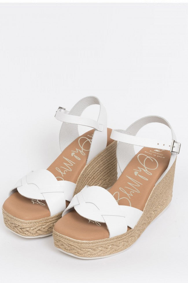 White wedge sandals