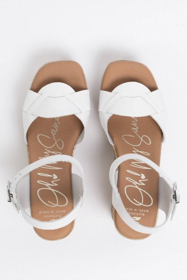 White wedge sandals