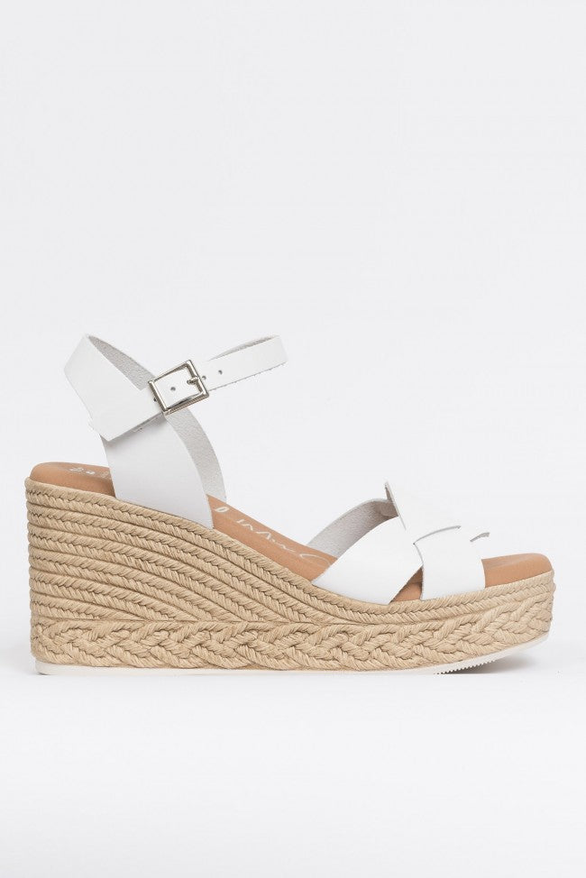 White wedge sandals