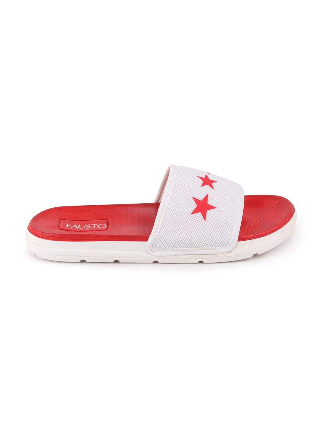 White/Red Men's Slip-On Flip-Flops