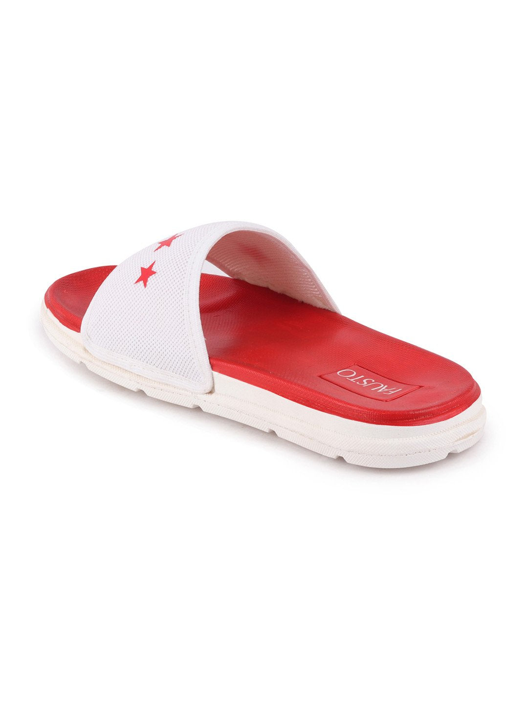 White/Red Men's Slip-On Flip-Flops