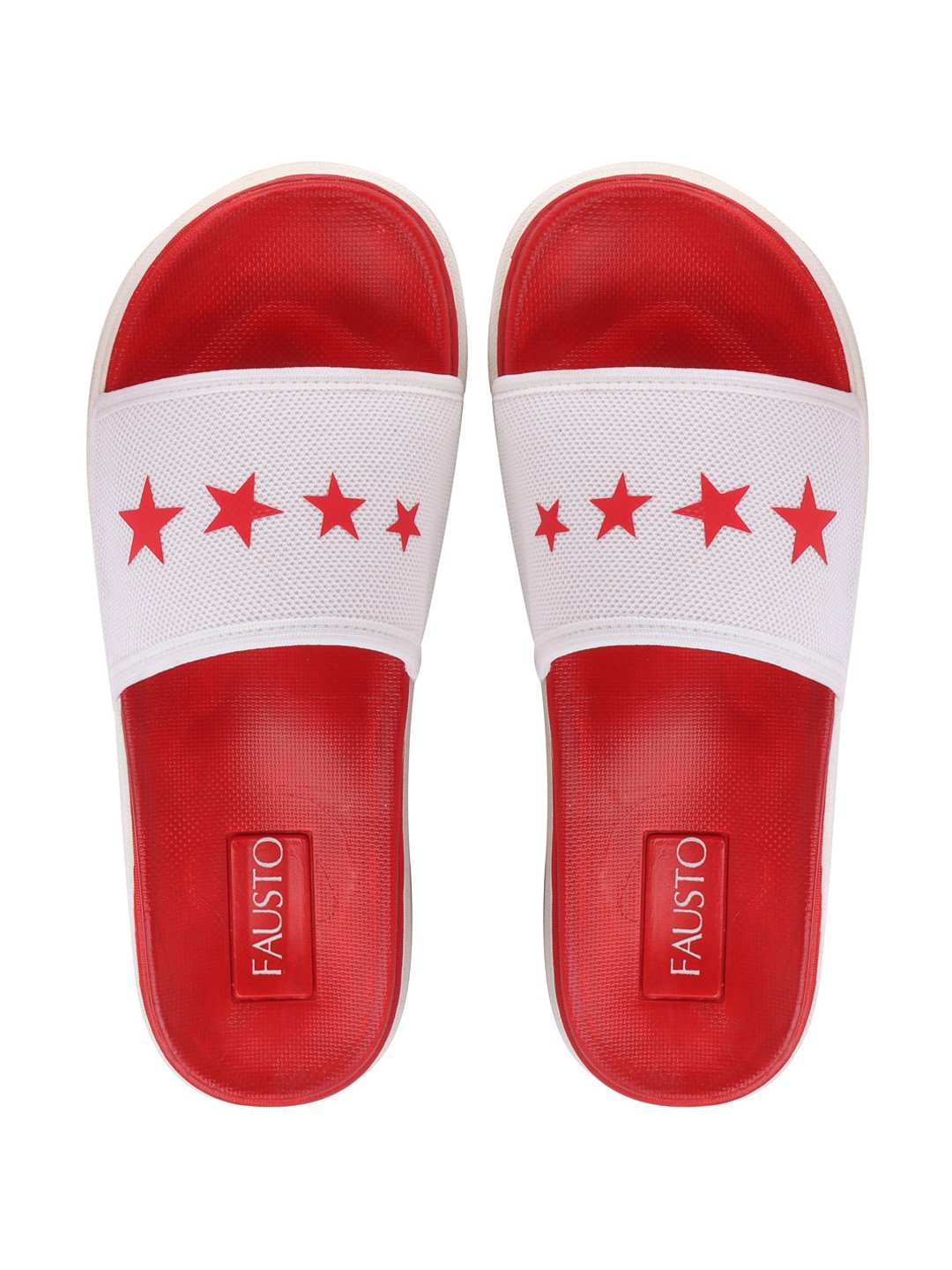 White/Red Men's Slip-On Flip-Flops